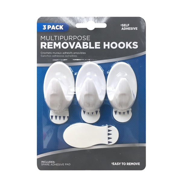 Self Adhesive Hooks | Removable | Multipurpose | Oval Style | Pack of 3 - Choice Stores