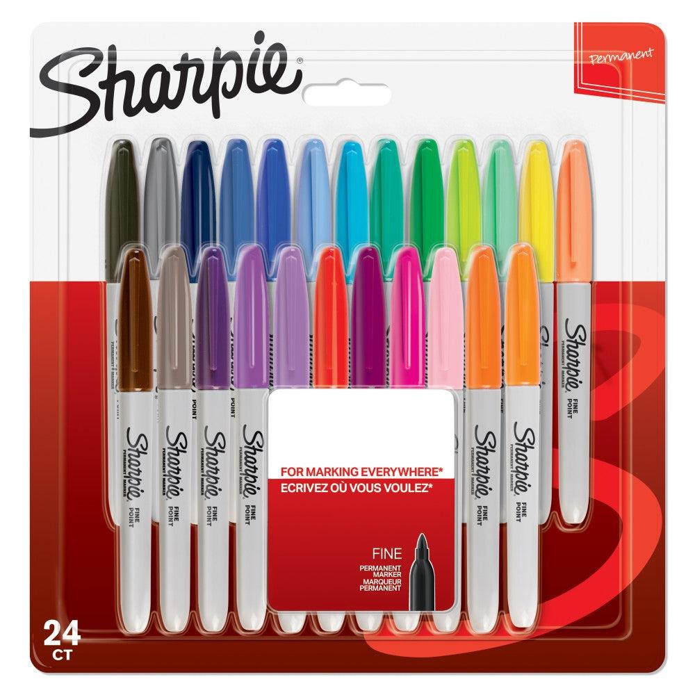 Sharpie Permanent Markers Fine Point Assorted Colours 24pk - Choice Stores