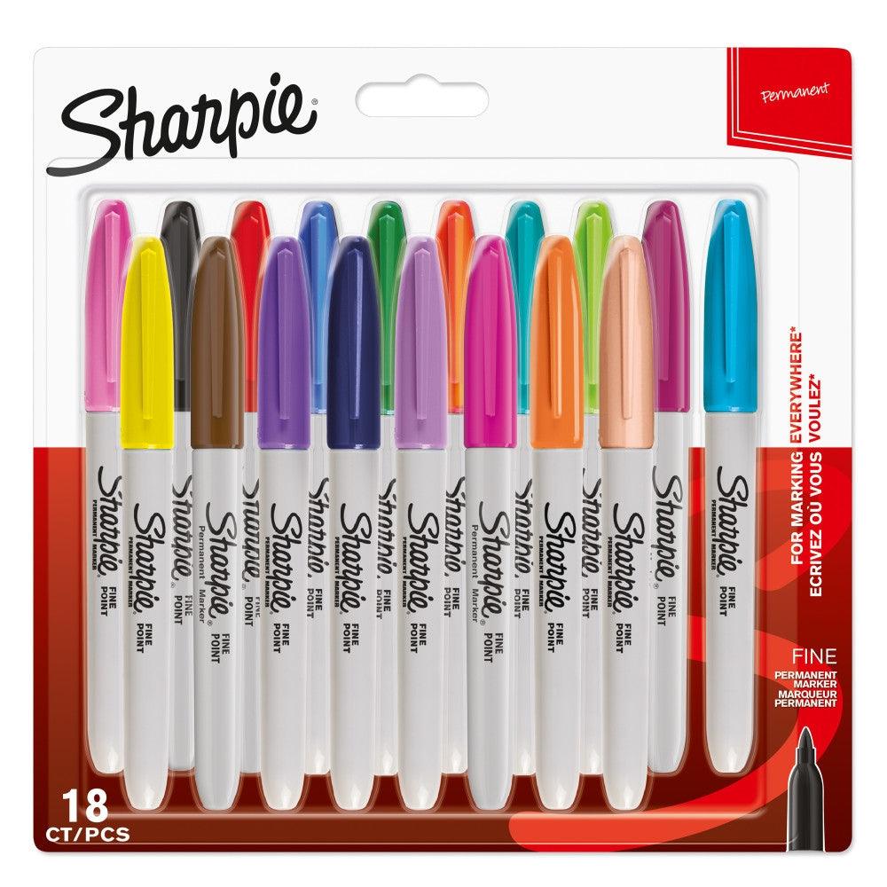 Sharpie Permanent Markers Fine Point Assorted Fun Colours 18pk - Choice Stores