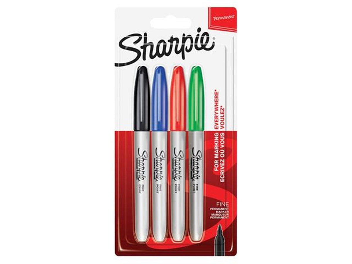 Sharpie Permanent Markers Fine Point Assorted Standard Colours 4pk - Choice Stores