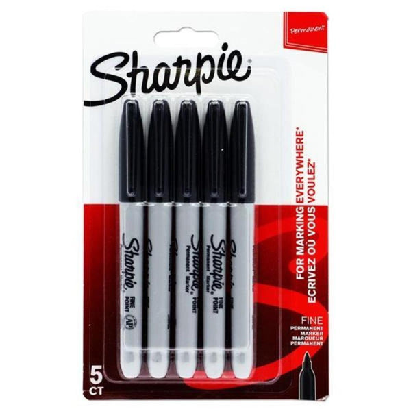 Sharpie Permanent Markers Fine Point Black 5pk - Choice Stores