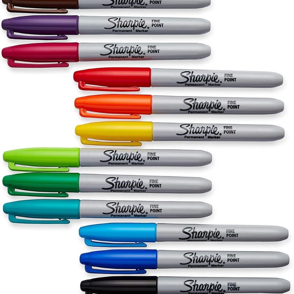 Sharpie Permanent Markers Fine Point Assorted Colours Pack of 12pk Choice Stores