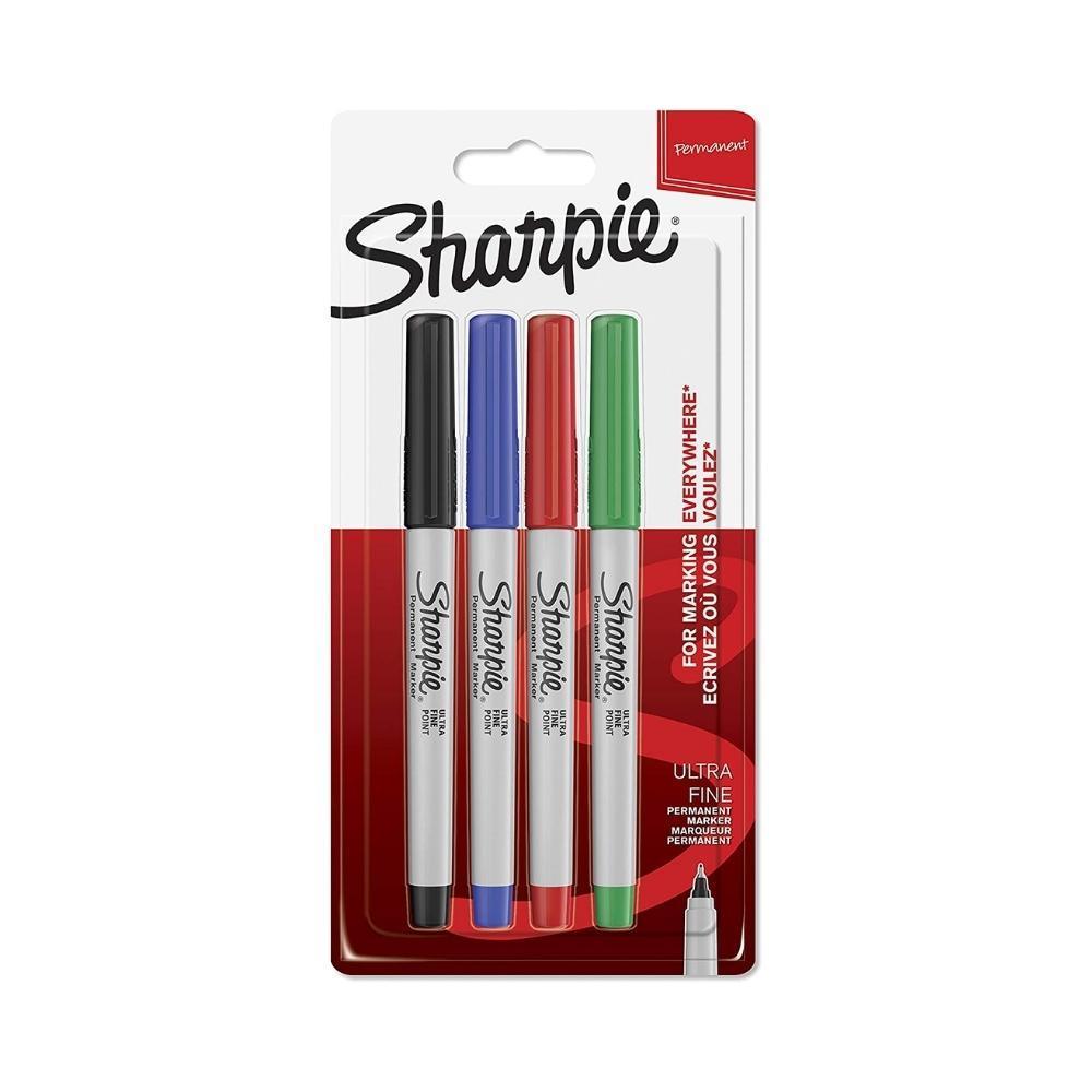 Sharpie Permanent Markers | Ultra-Fine Point | Assorted Classic Colours | 4 Pack - Choice Stores