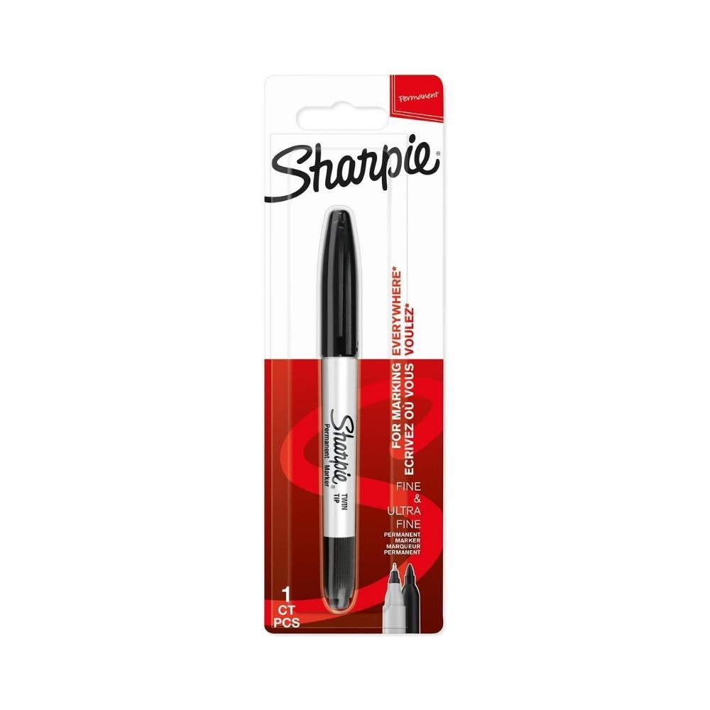 Sharpie Twin Tip Permanent Marker Fine & Ultra Fine Points Black - Choice Stores