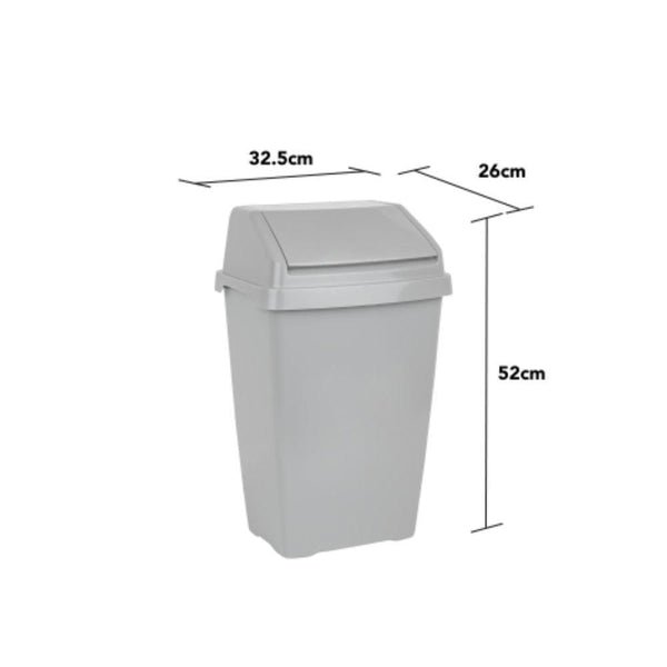 Signature Lift Top Bin In Grey | 25L - Choice Stores