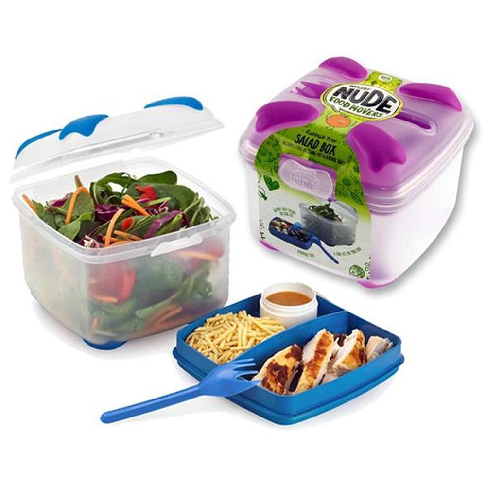 Smash Nude Food Mover 2-Tier Salad Box with Fork and Non-Slip Base | Assorted - Choice Stores