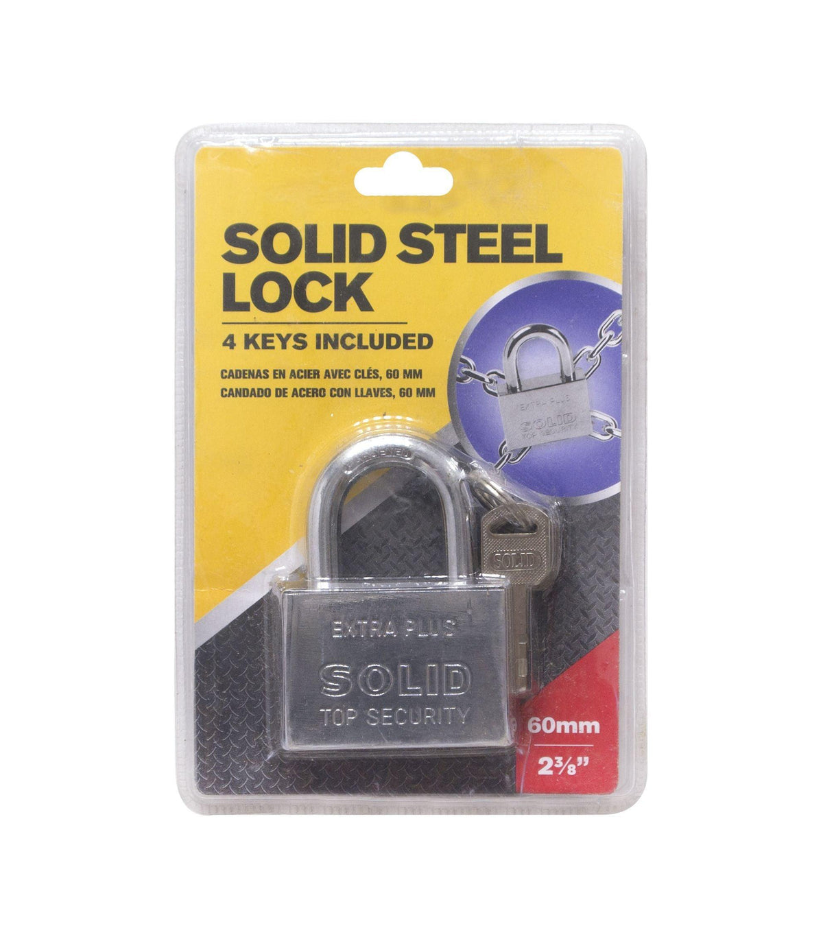 Solid Steel Padlock | 60 mm | Strong &amp; Durable - Choice Stores