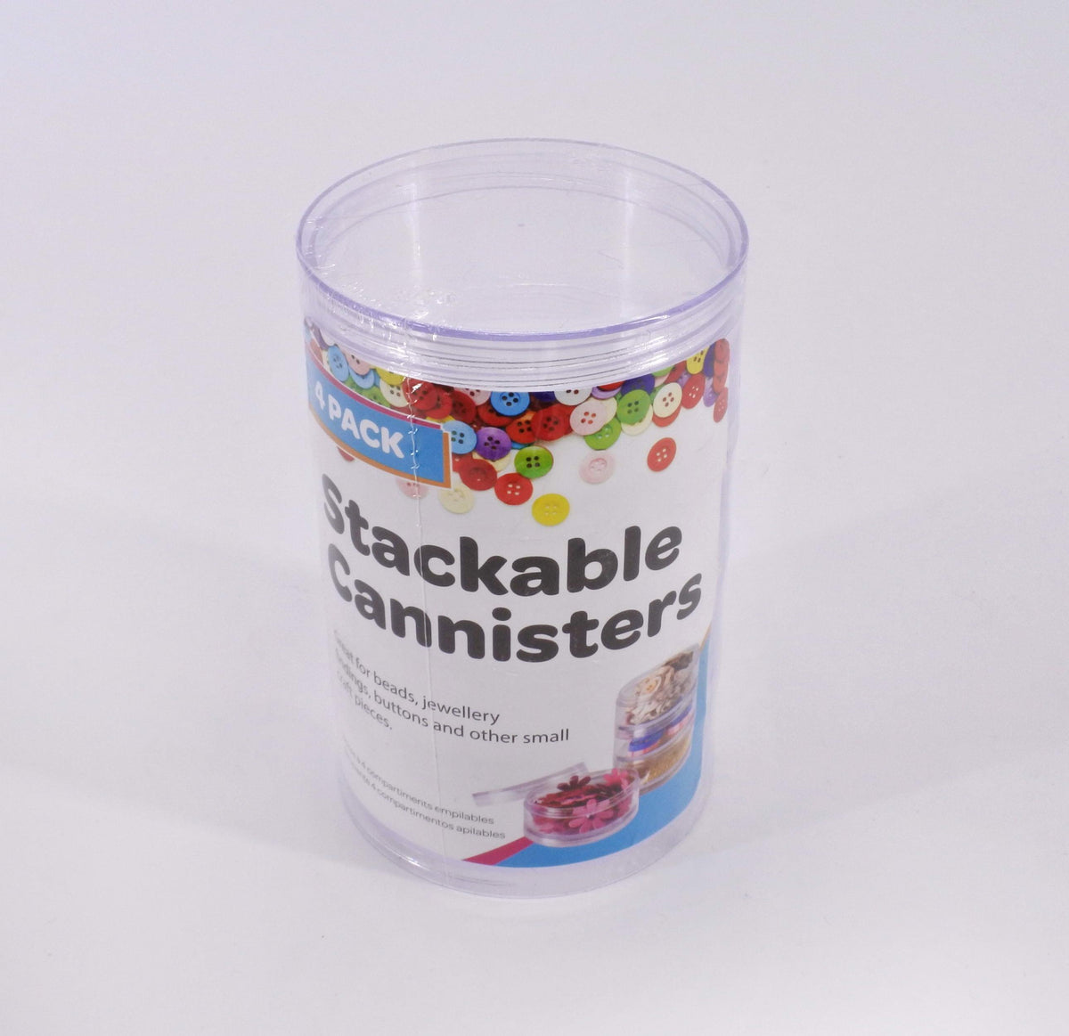 Stackable Cannisters | Perfect For Arts &amp; Crafts | 4 Pack - Choice Stores