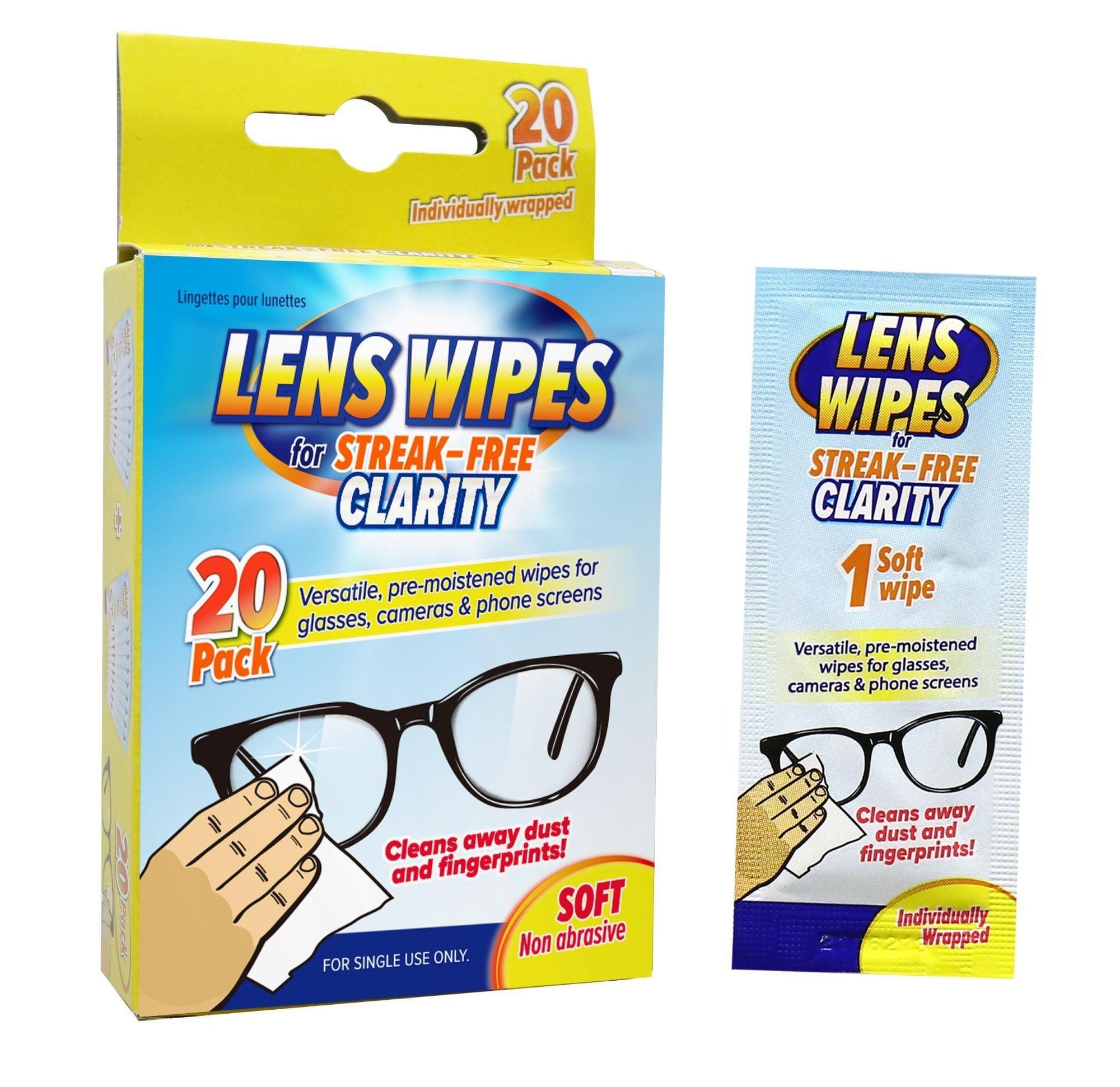 Streak-Free Lens Wipes | 20 Pack - Choice Stores