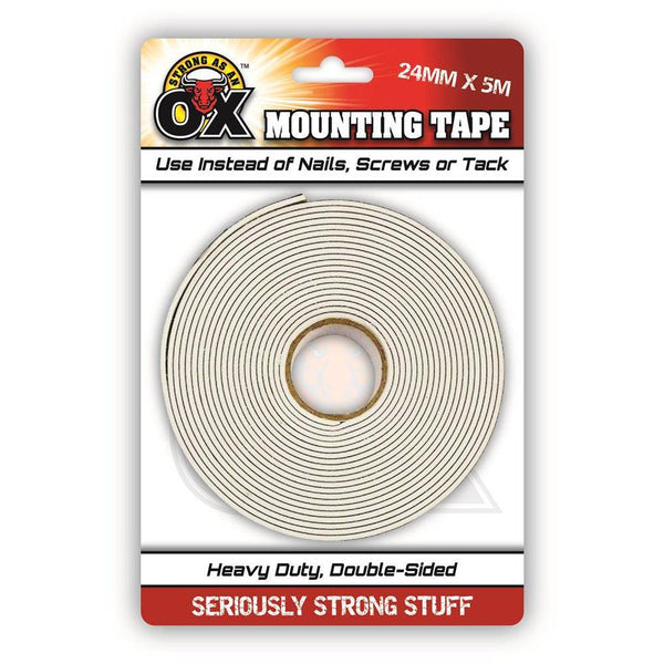 Strong as an Ox Heavy Double Sided Mounting Tape | 24mm x 5m - Choice Stores