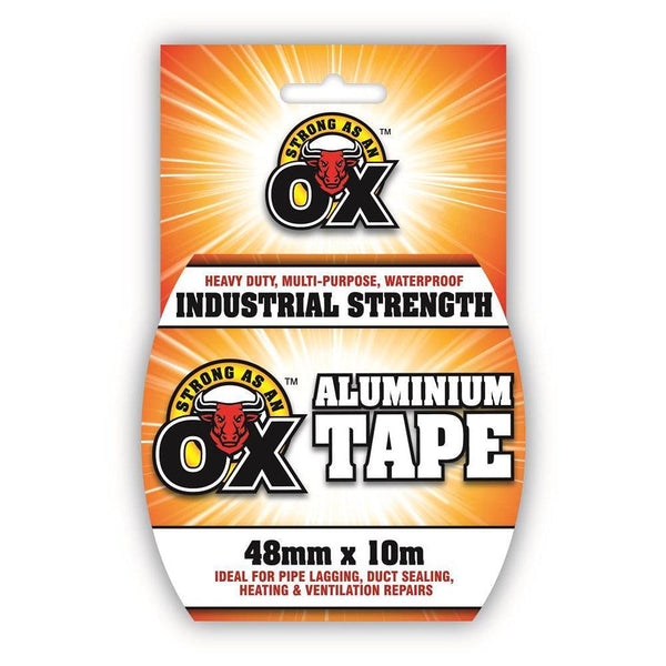 Strong as an Ox Industrial Strength Aluminium Tape | 48mm x 10m - Choice Stores