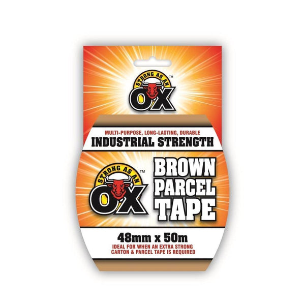 Strong as an Ox Industrial Strength Brown Packing Tape | 48mm x 50m - Choice Stores
