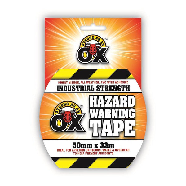 Strong as an Ox Industrial Strength Hazard Warning Tape | 50 x 33m - Choice Stores