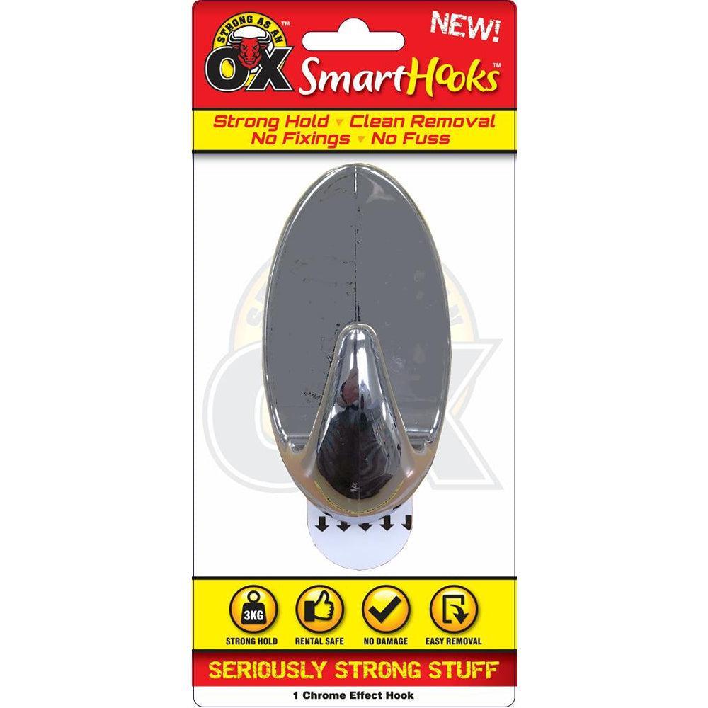 Strong as an Ox Removable Chrome Hook | 3kg Capacity - Choice Stores