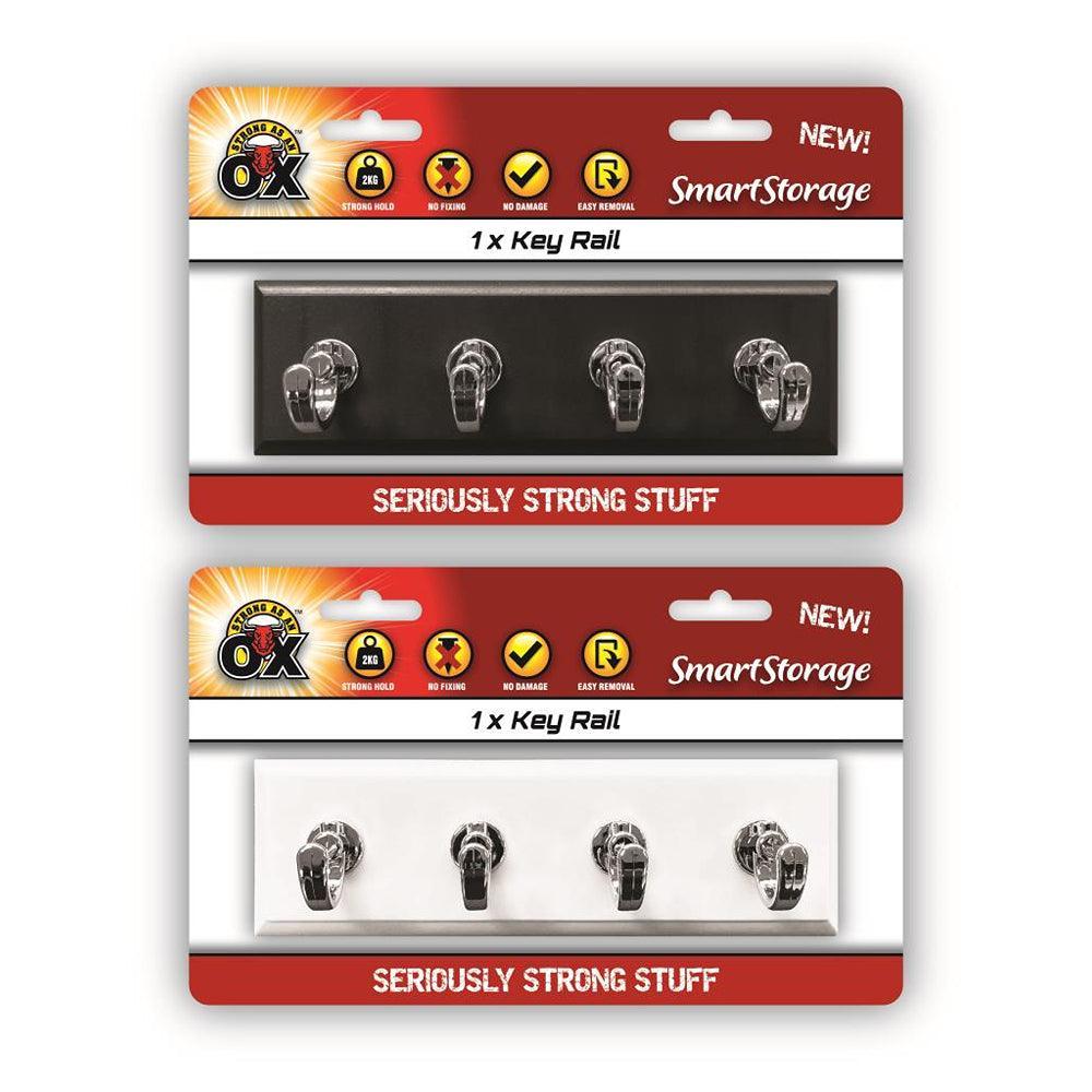 Strong as an Ox Removable Hook & Key Rack | 2kg Holding Capacity - Choice Stores