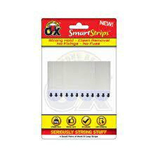 Strong as an Ox Removable White Velcro Hook & Loop Strips - Choice Stores