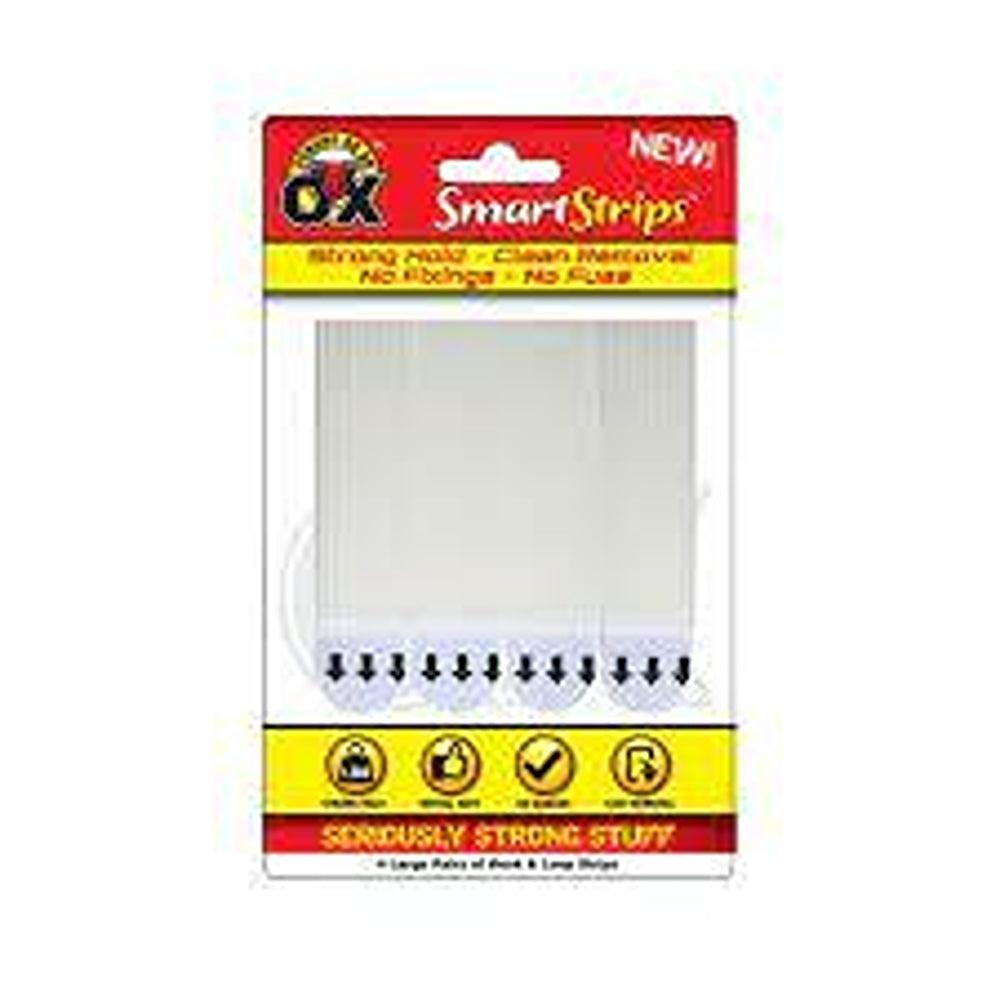 Strong as an Ox Removable White Velcro Hook & Loop Strips - Choice Stores
