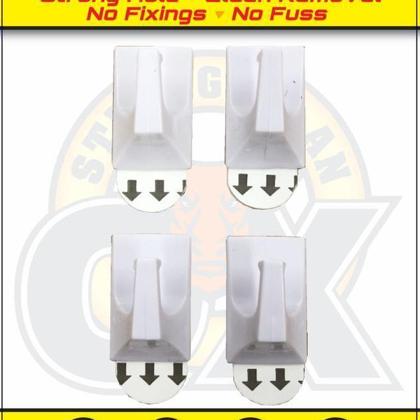 Strong As An Ox Smart Hooks Self Adhesive Small Square Hooks | 4 Pack - Choice Stores