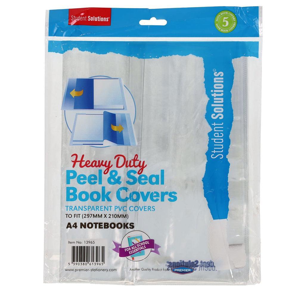 Student Solutions A4 Heavy Duty Peel & Seal Transparent Book Covers | Pack of 5 - Choice Stores