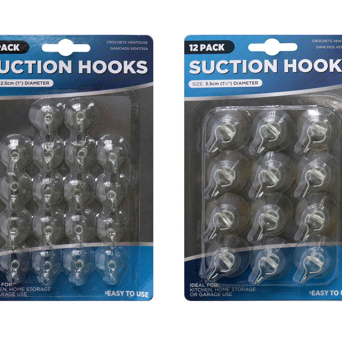 Suction Hooks | 2 Assorted Packs | Instore Only - Choice Stores