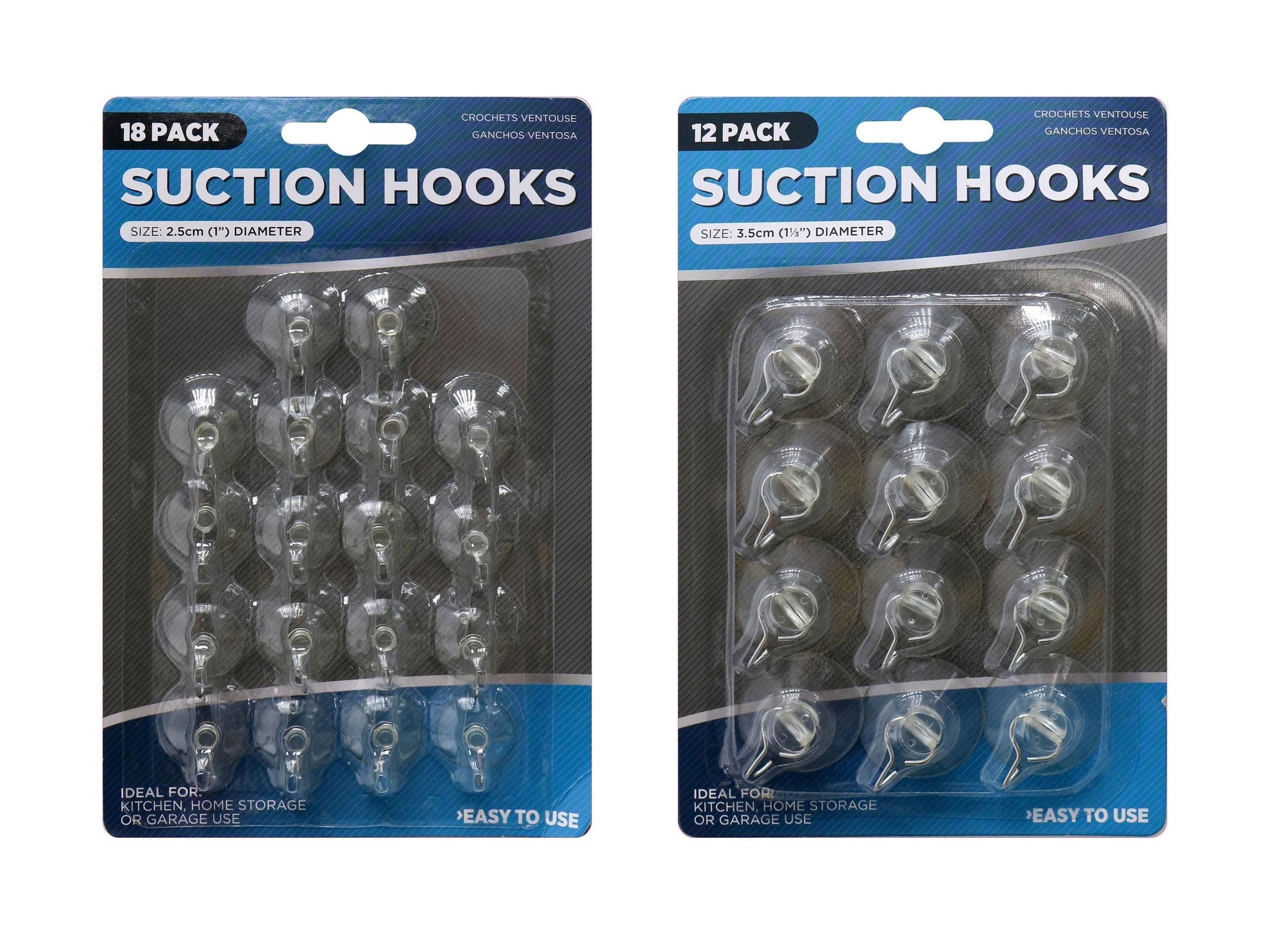 Suction Hooks | 2 Assorted Packs | Instore Only - Choice Stores
