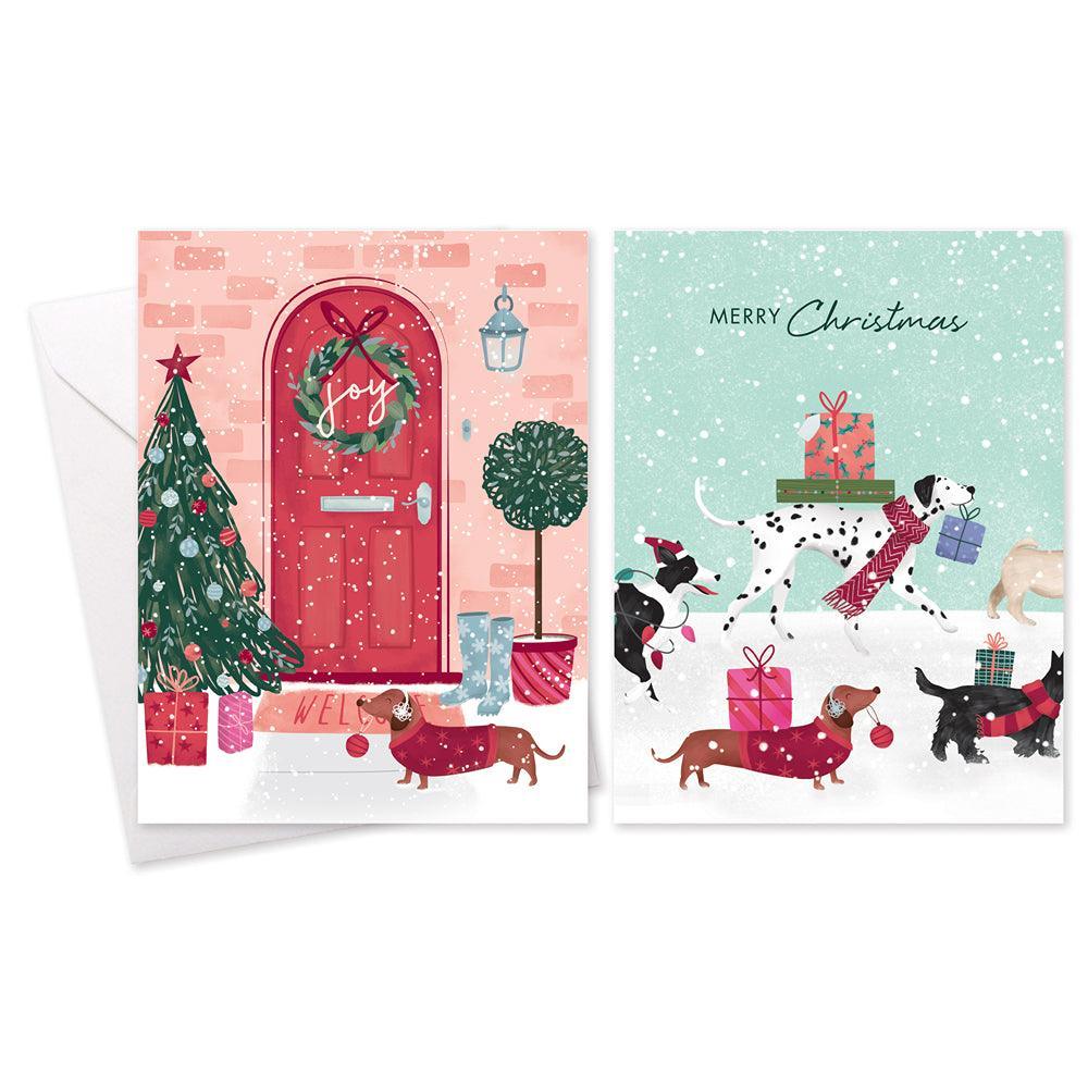 Tallon Christmas Cards Door/Dogs | Pack of 8 - Choice Stores