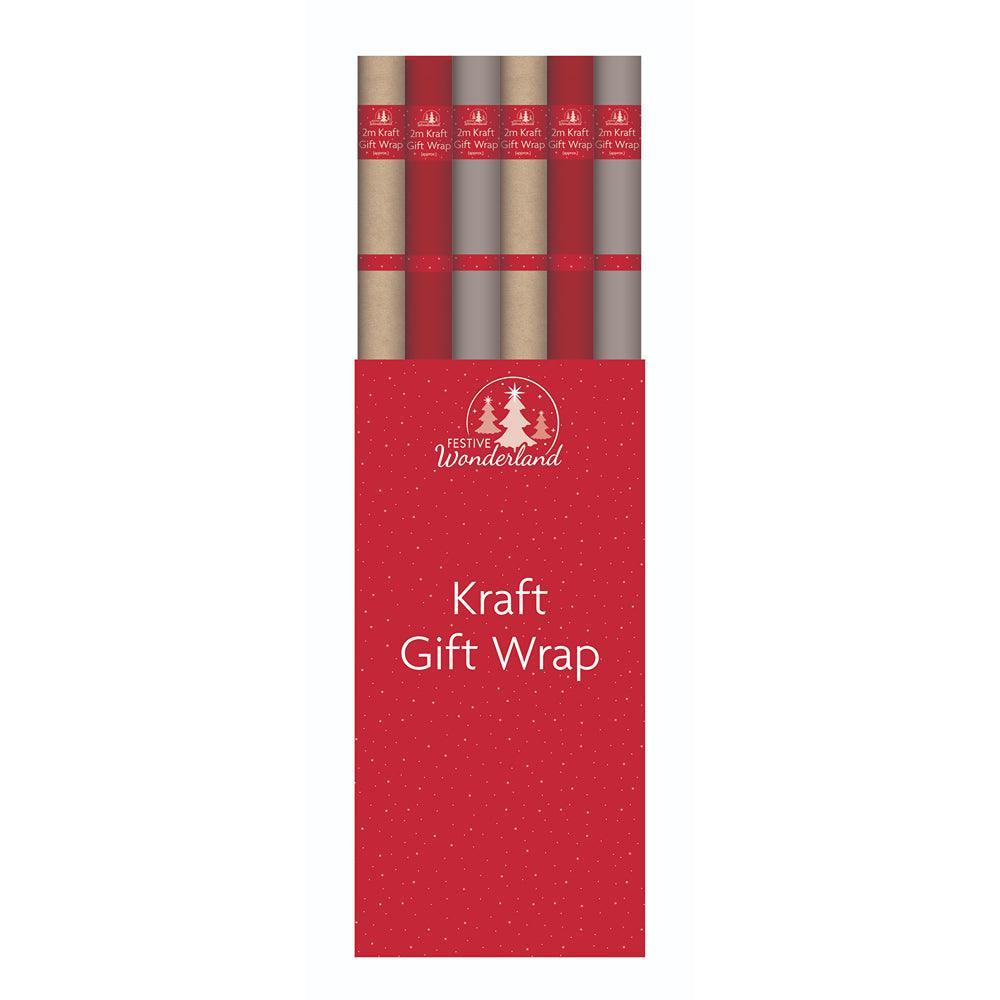 Tallon Christmas Gift Wrap Printed Kraft | 3m x 70cm - Choice Stores