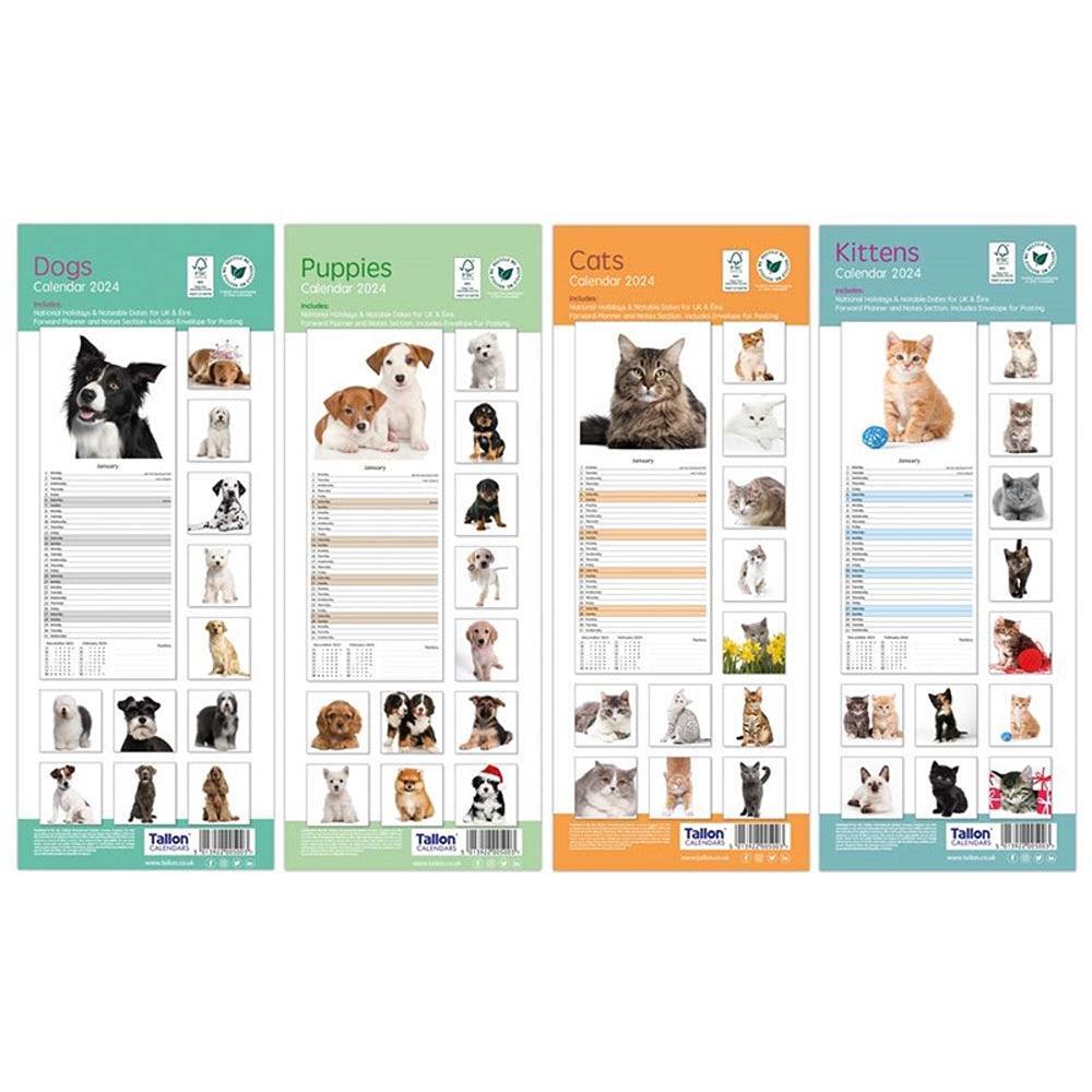 Tallon Super Slim Calendar | Assorted Dogs, Cats, Kittens & Puppies - Choice Stores