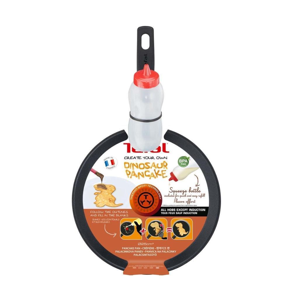 Tefal Dinosaur Pancake Pan &amp; Squeeze Bottle | 25cm - Choice Stores