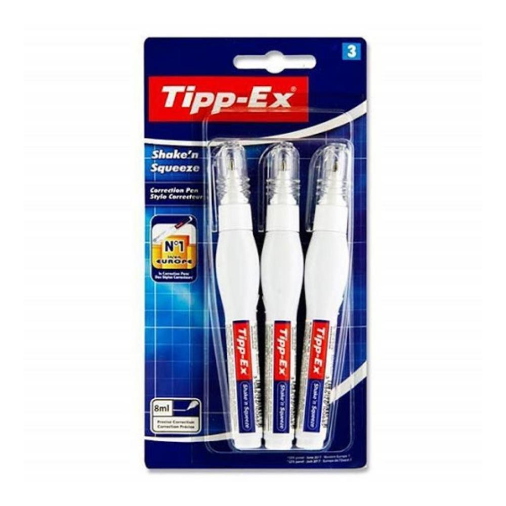 Tipp-Ex Shake&#39;n Squeeze Correction Pen | Pack of 3 | 8 ml - Choice Stores