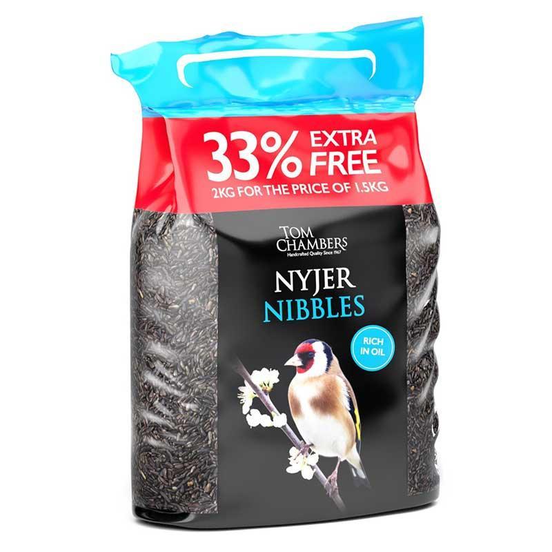 Tom Chambers Nyjer Nibbles | 33% Extra Free | 2kg For The Price of 1.5kg - Choice Stores