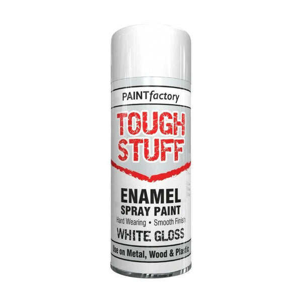 Tough Stuff Enamel White Gloss Spray Paint | 400ml - Choice Stores