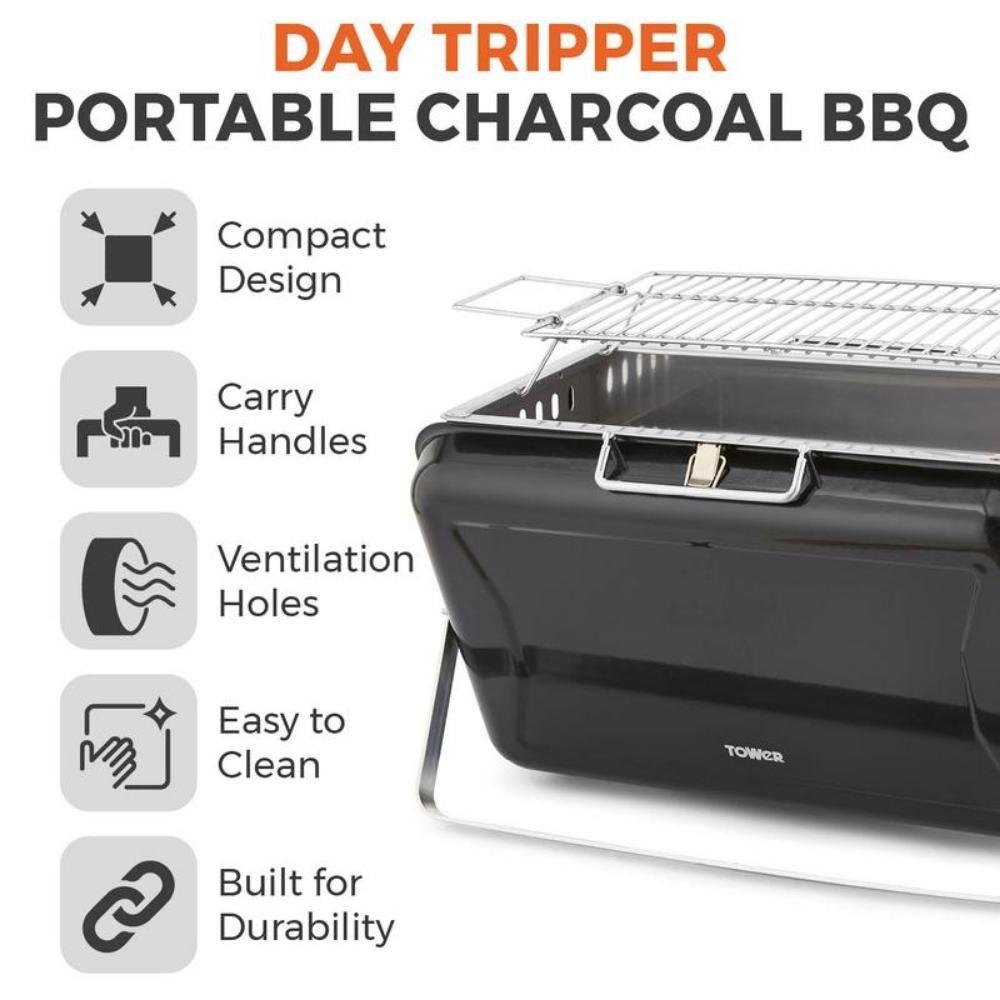 Tower Day Tripper Portable BBQ | Black - Choice Stores
