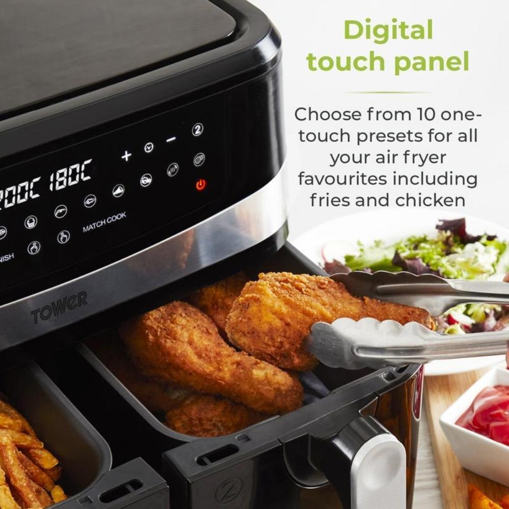 Tower Vortx Dual Basket Air Fryer | 9L - Choice Stores