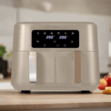 Tower Vortx Dual Basket Air Fryer | Latte with Chrome Trim | 8.5L - Choice Stores