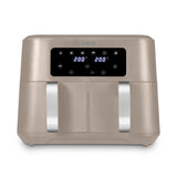 Tower Vortx Dual Basket Air Fryer | Latte with Chrome Trim | 8.5L - Choice Stores