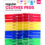 Traditional Plastic Clothes Pegs | 24 Pack - Choice Stores