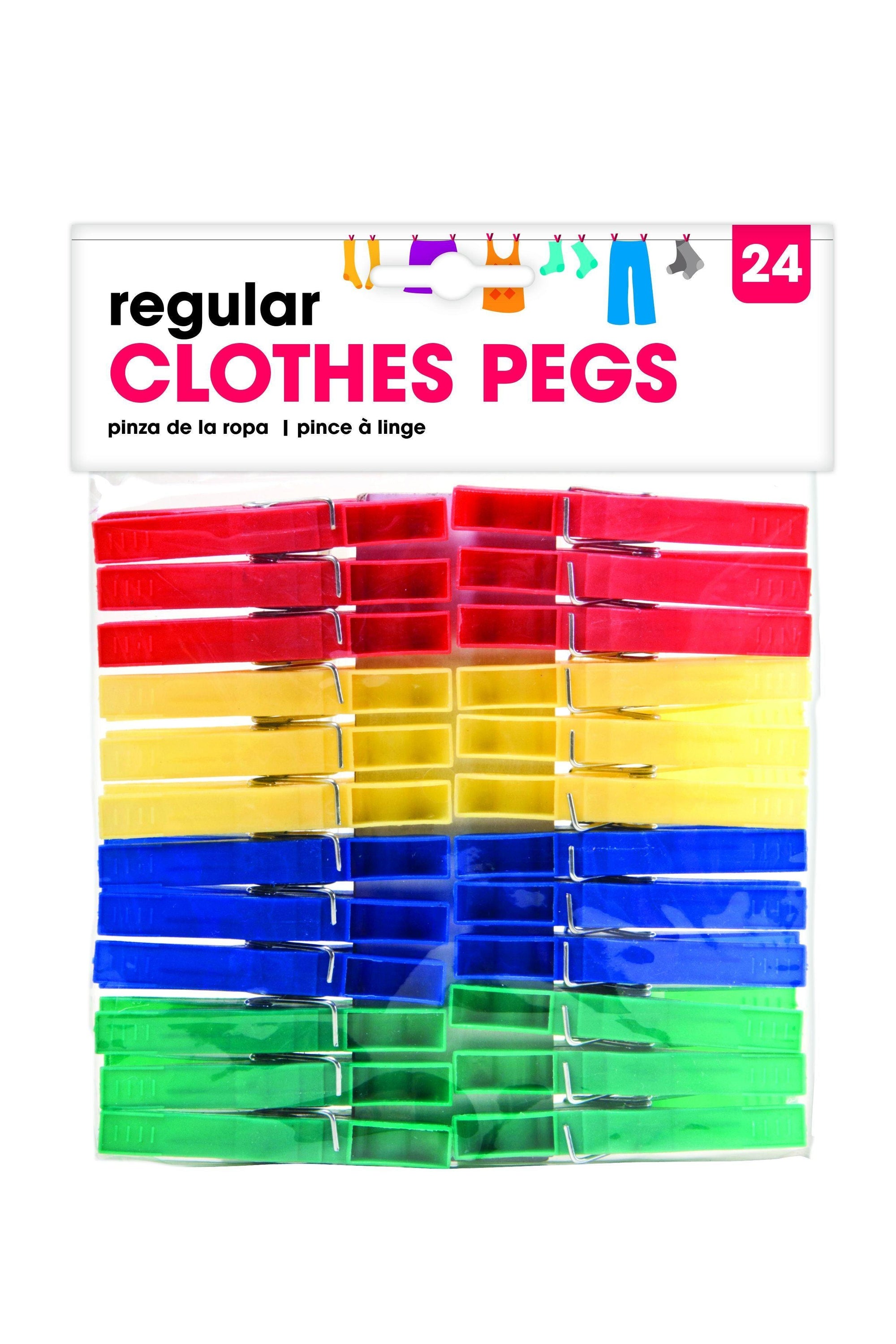 Traditional Plastic Clothes Pegs | 24 Pack - Choice Stores