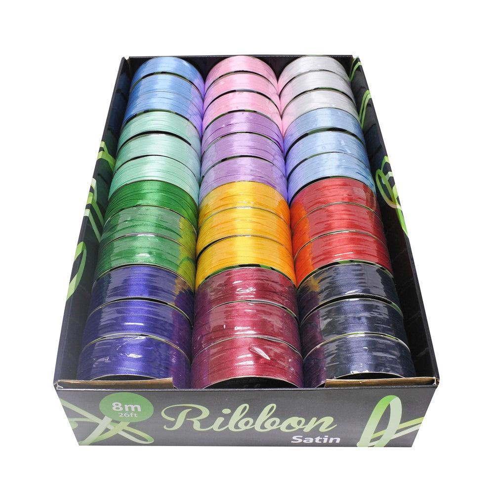 UBL 12 Assorted Colours Of Satin Ribbon | 8m - Choice Stores