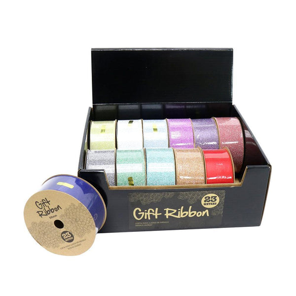 UBL Assorted Glitter Ribbon | 35mm x 22.9m - Choice Stores
