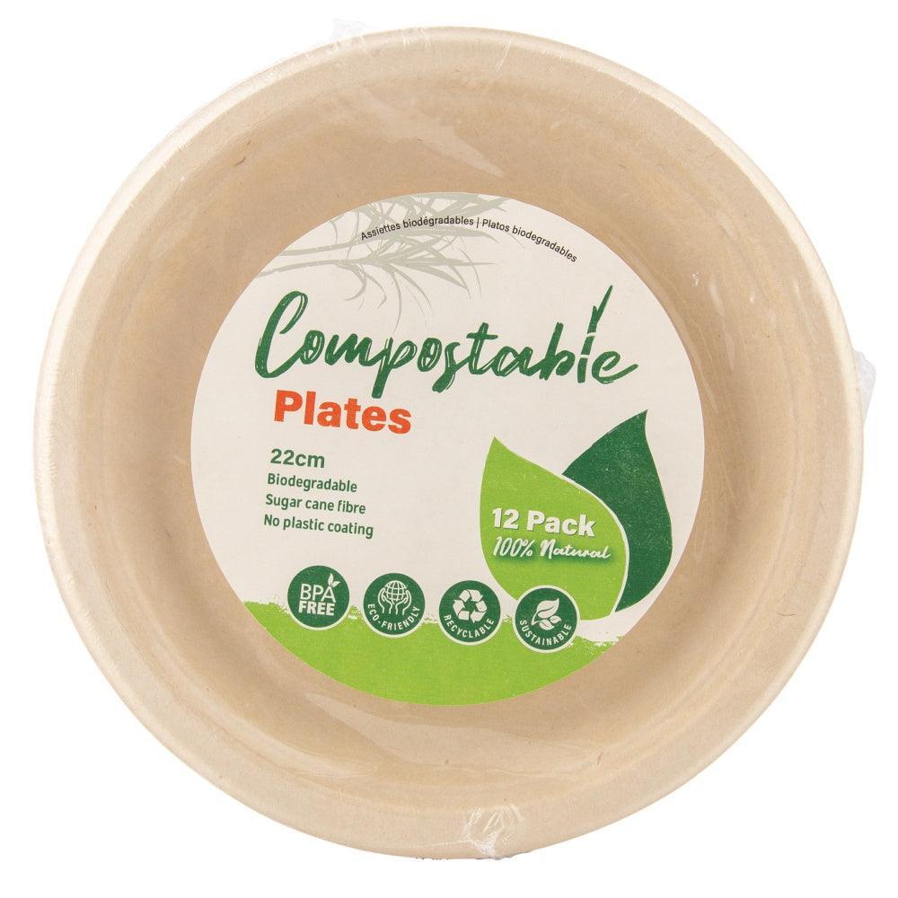 UBL Compostable Plates | 22cm | 12 pack - Choice Stores
