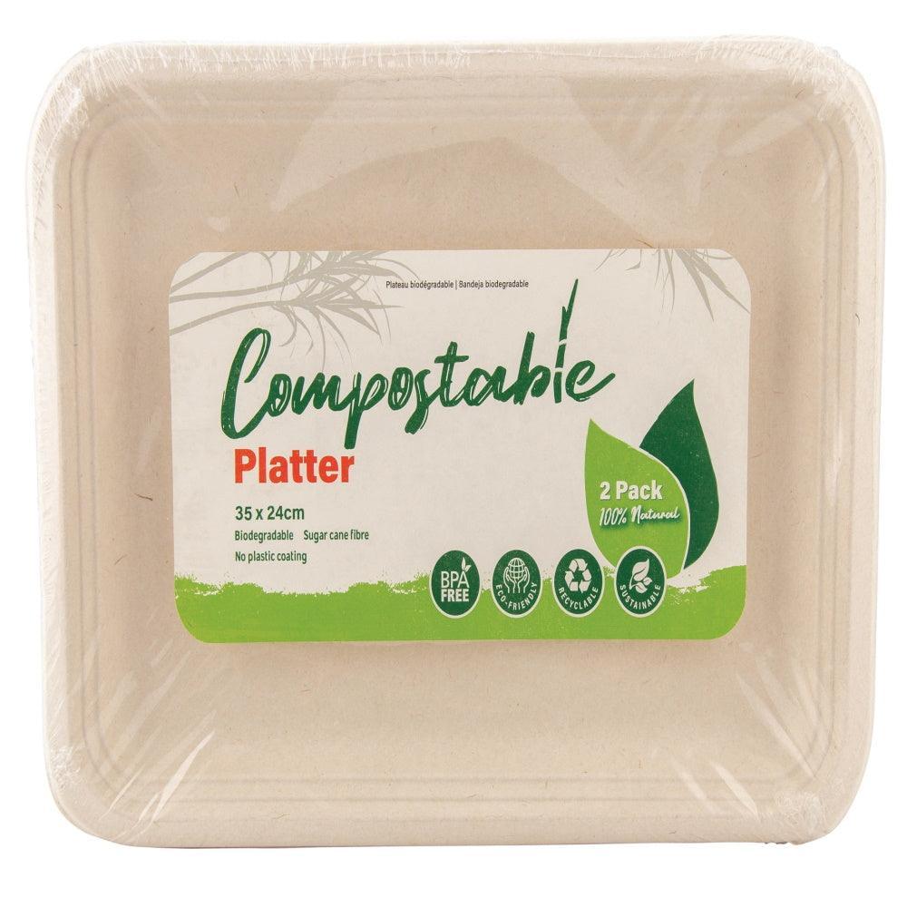 UBL Compostable Platter 2 Pack | 35 x 24cm - Choice Stores
