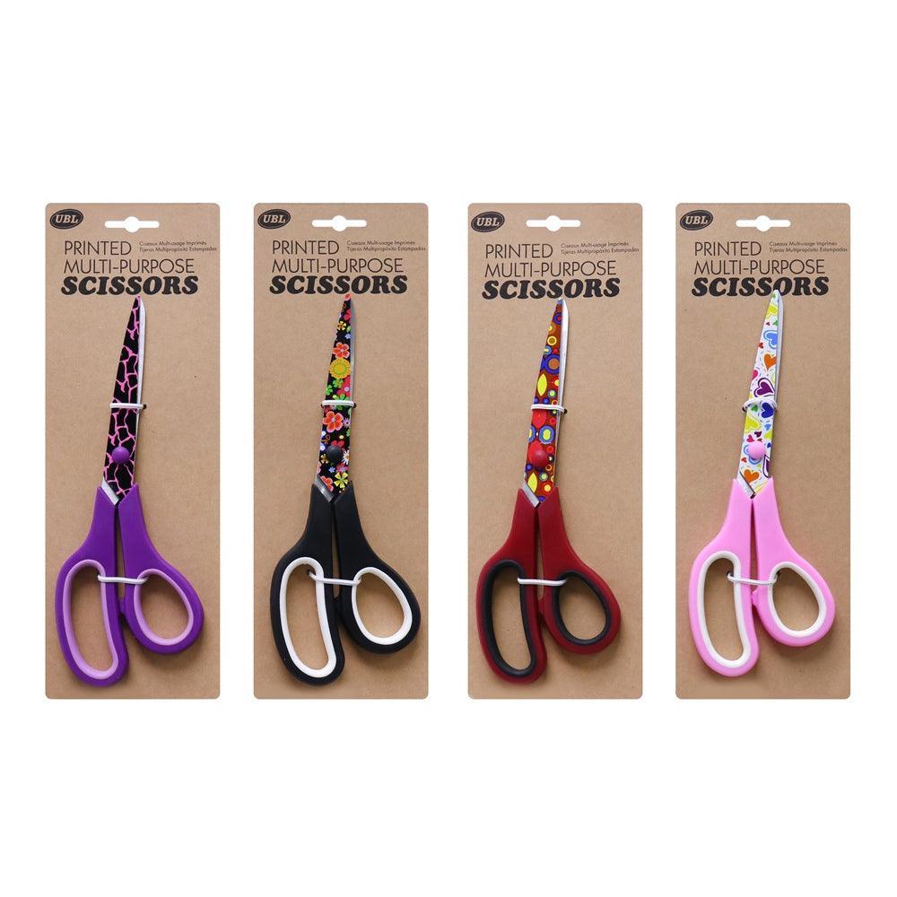 UBL Printed Multi Purpose Scissors | 4 Assorted - Choice Stores