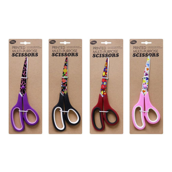UBL Printed Multi Purpose Scissors | 4 Assorted - Choice Stores
