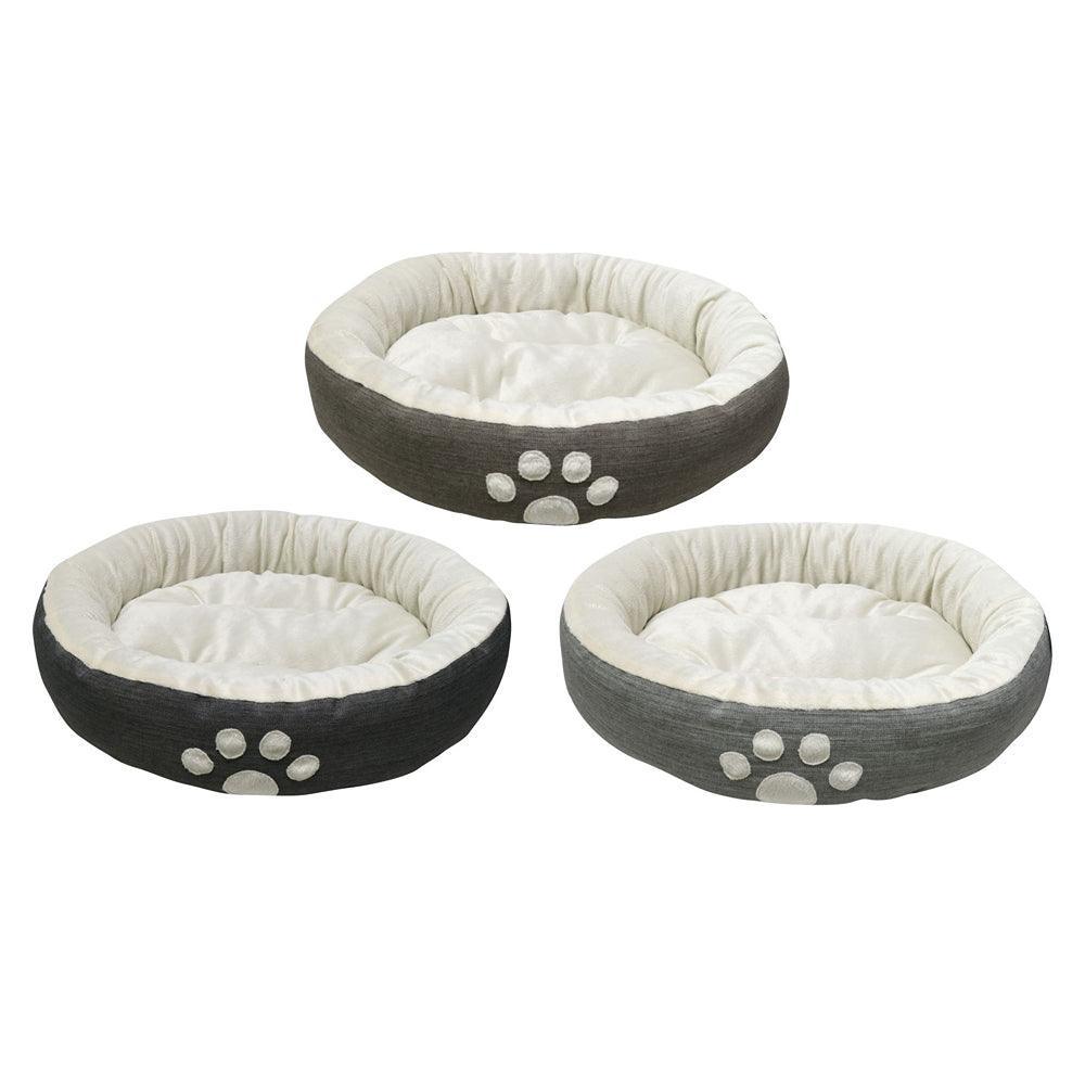 UBL Round Paw Print Fleece Pet Bed | 55 x 15cm - Choice Stores