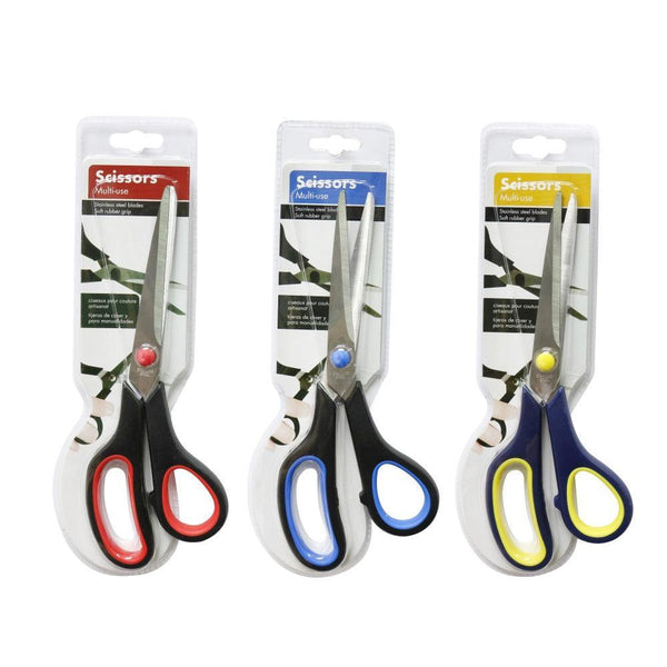 UBL Rubber Grip Multi-use Scissors | 3 Assorted - Choice Stores
