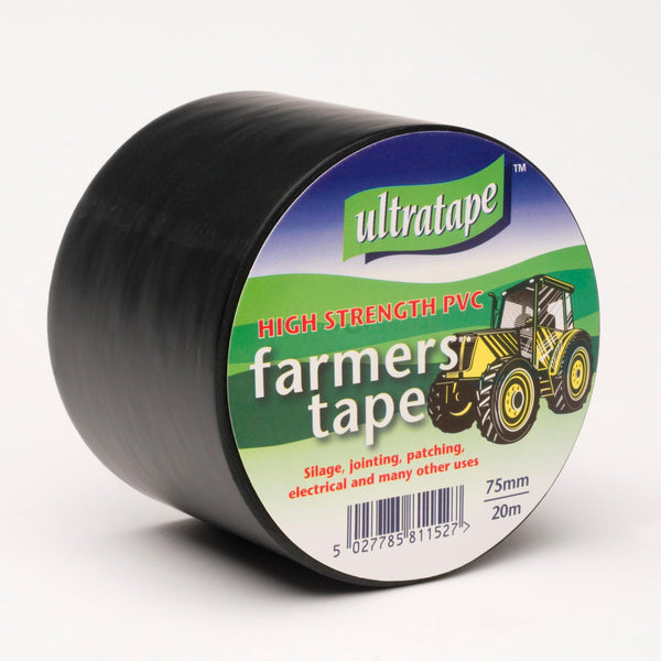 Ultratape Black Farmers PVC Tape | 75mm x 20mtr - Choice Stores