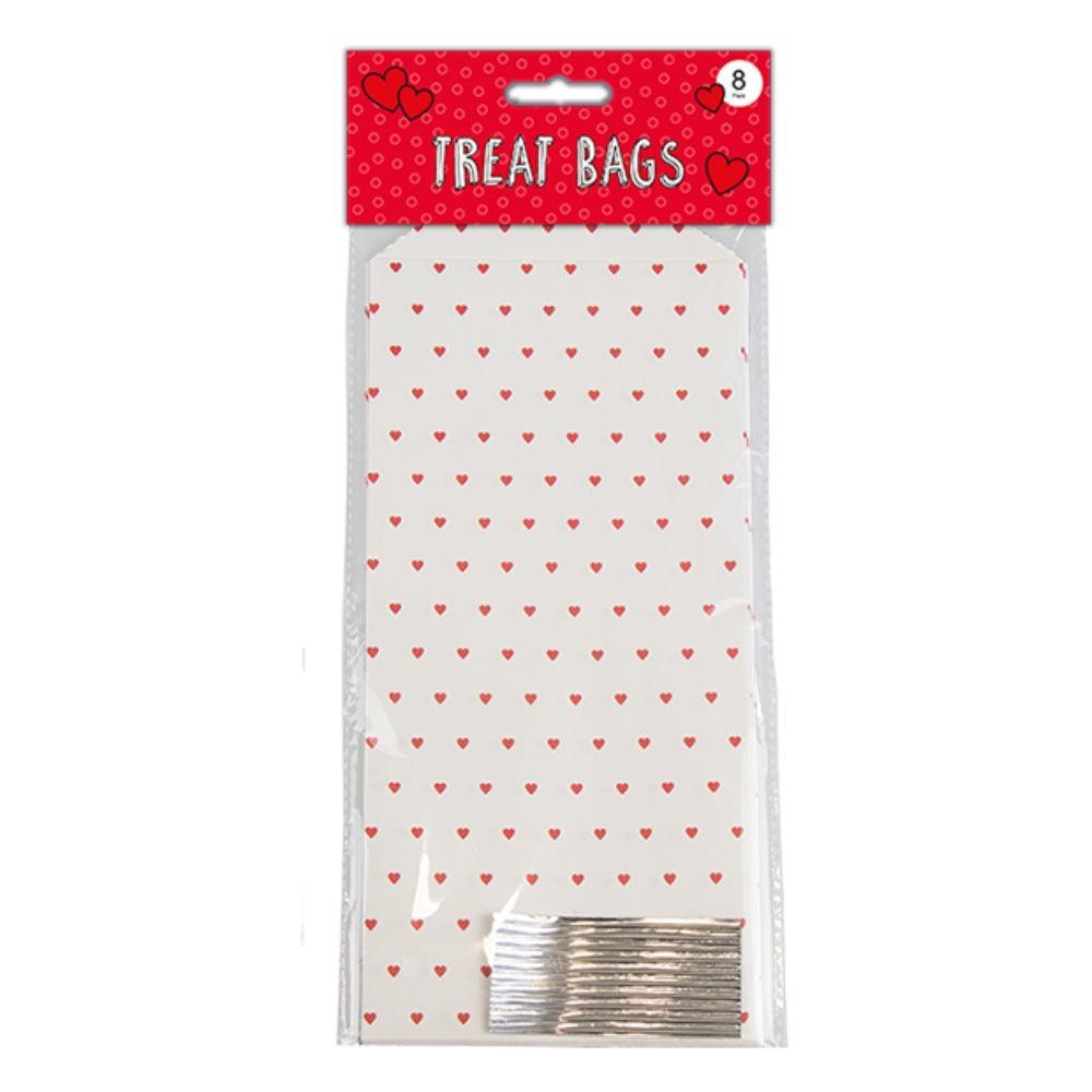 Valentine's Day heart Detailed Treat Bags | Pack of 8 - Choice Stores
