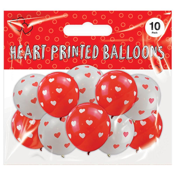 Valentine's Day Heart Printed Balloons | Pack of 10 - Choice Stores