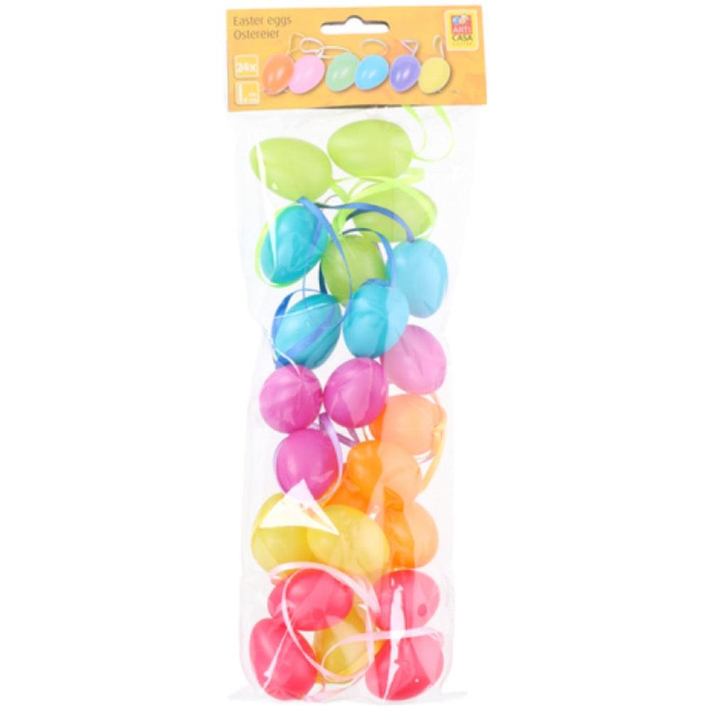 Vibrant Hanging Plastic Easter Egg Decorations | Pack of 24 - Choice Stores